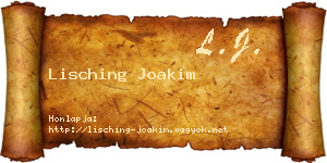 Lisching Joakim névjegykártya